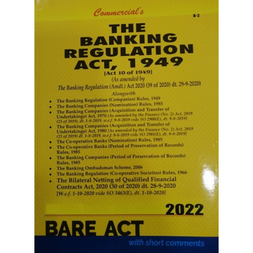 Commercial's Banking Regulation Act, 1949 with Allied Acts and Rules Bare Act 2022